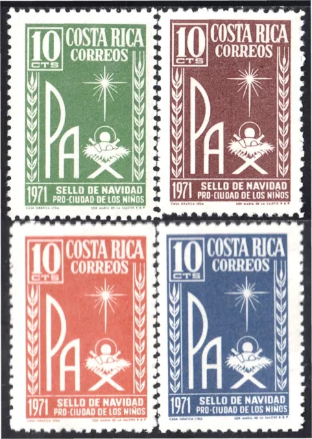 Costa Rica 305/08 1971 Sellos de navidad Pro Ciudad de los niños MNH