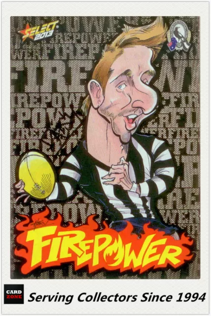 2013 AFL Champions Laserfoil Firepower Caricature FC11 Dale Thomas (Collingwood)