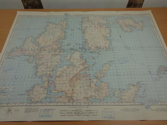 WW2 map "NORTH MAINLAND (SHETLANDS)" - SECRET BASE INK STAMP (V1 & V2 ROCKETS)