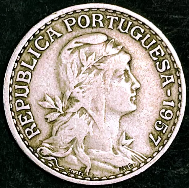 1957 Portugal Coin 1 Escudo KM# 578 Copper Nickel Portuguese Old Europe Money