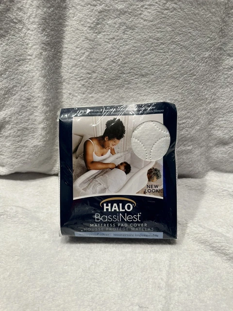 Almohadilla de colchón giratoria para dormir HALO poliéster impermeable, blanco NUEVO