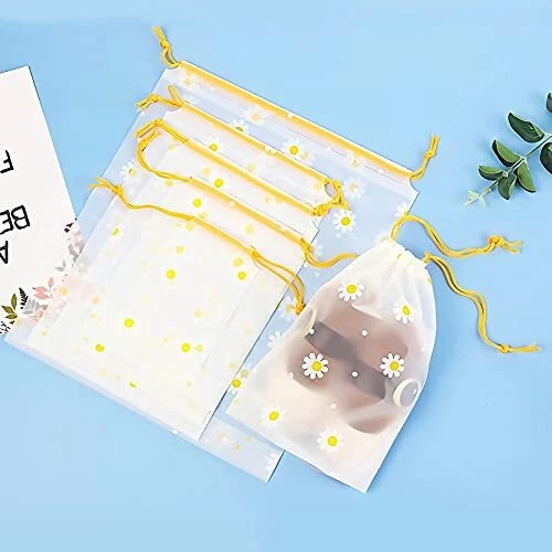 10 Pièces Sac Cordon Voyage,Sac de Rangement Plastique Transparent Motif de C...