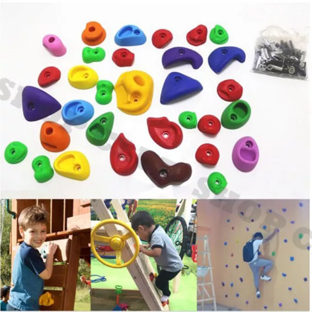 Textured Climbing Rock Wall Stones Holds Hand Feet Kids Assorted Kit Gift 2