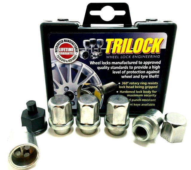 JAGUAR XJ, XJS, XK8/XKR Trilock 1/2" UNF Set of 4 Locking Wheel Nuts