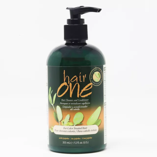 Hair One Hair Cleanser & Conditioner w/Jojoba for Color-Treated Hair 12 oz, NEW!