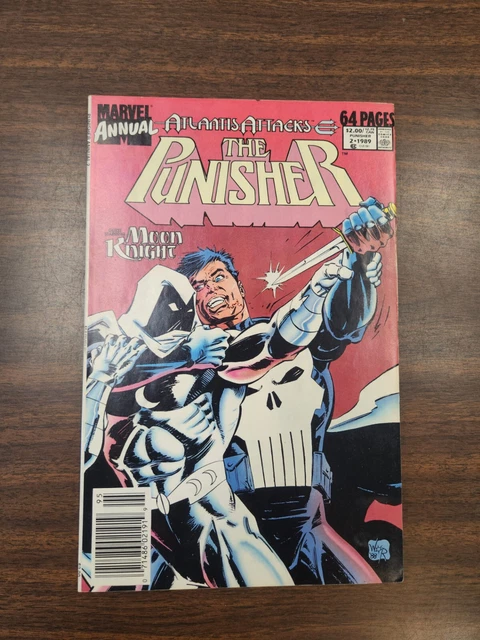 Punisher Annual #2 Newsstand (Marvel 1989) 1st Punisher vs Moon Knight VF