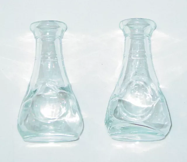 2 Antique Olive Oil Bottles With Cork Style Top - Made In Mexico - 3 1/2" X 2"