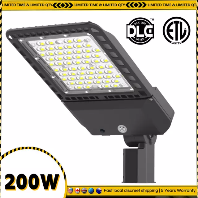 400W MH Equiv 200Watt LED Shoebox Parking Lot Light,AC110-277V, 5Years Warranty