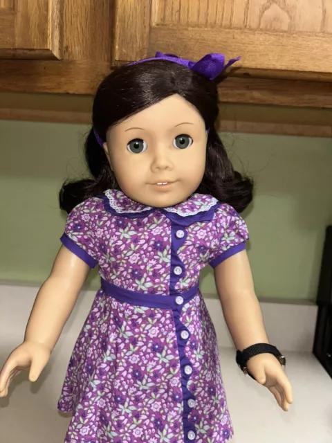 Retired American Girl Ruthie 18" Doll with Meet Dress Watch And Purple Ribbon