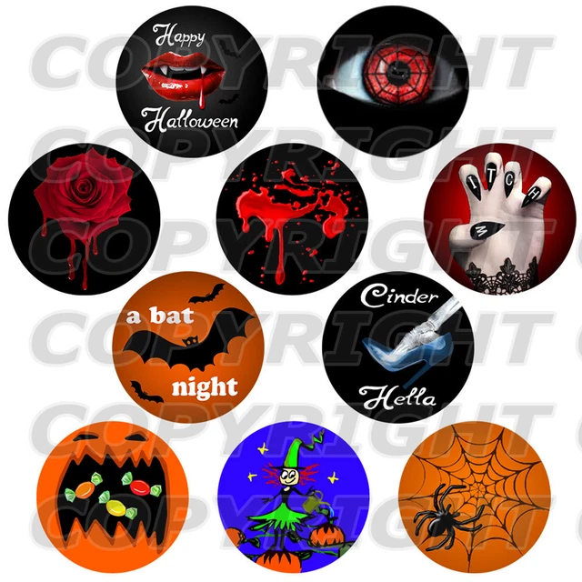 96 Images Digitales Cabochons Ronds Thème Gâteaux & Biscuits – Formats 6, 30 à 12 Mm – à Imprimer