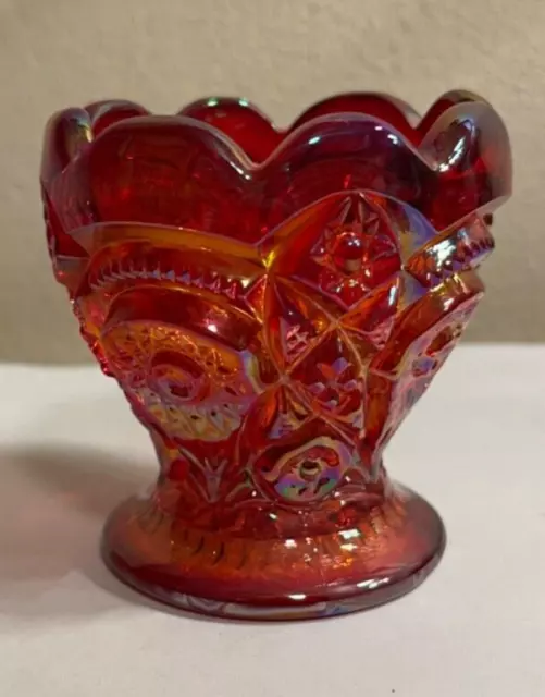 Gorgeous Red Carnival Glass Fashion Toothpick Holder by Imperial