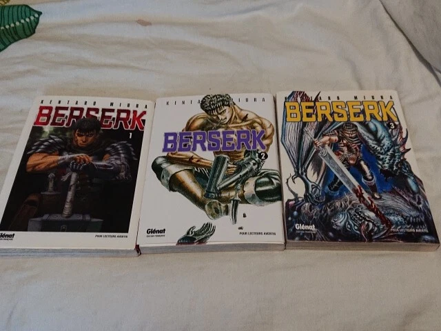 LOT SEINEN MANGA Tome 1 2 & 3 Berserk Kentaro Miura Glénat Français 🇫🇷