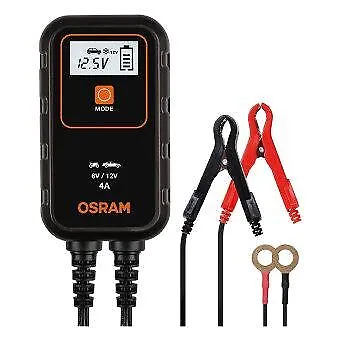 OSRAM AUTOMATIK BATTERIELADEGERÄT DISPLAY 4A 6V 12V 2,0-90Ah KFZ AUTO MOTORRAD