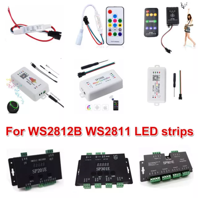 WS2812B WS2811 LED Light Strip Music Pixel Controller Addressable Wireless RF