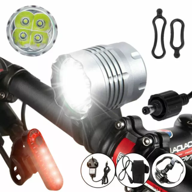 MTB 50000LM 4*CREE T6 FahrradLicht Scheinwerfer Fahrradlampe Rücklicht AKKU LY