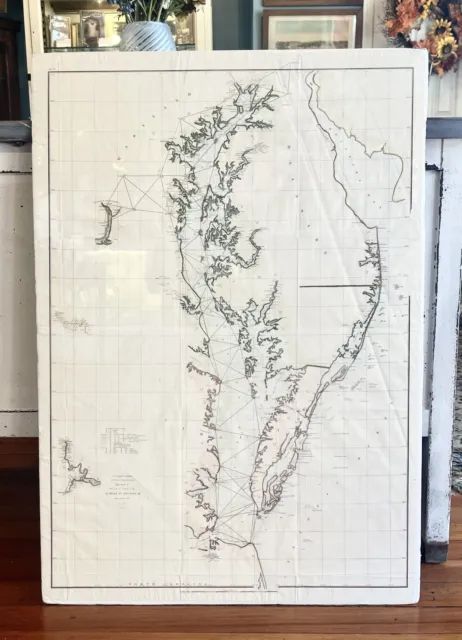 1853 U.S Coastal Survey Map of the Eastern Shore of Maryland Delaware 1st ed