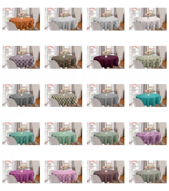 Ambesonne Damask Round Tablecloth Table Cover for Dining Room Kitchen