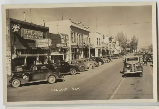 1930's-40's era Fallon Nevada Street Scene Real Photo Postcard RPPC