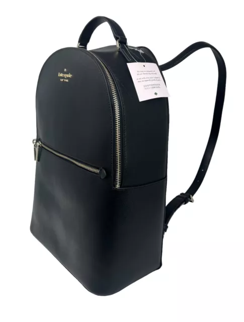 Kate Spade Perry Saffiano Leather Black Large Backpack KG028 $379 2