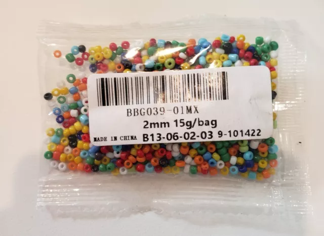 2mm 15gram Mixed Colors Czech Glass Beads for Jewelry Crafts Clothing Sealed pkg