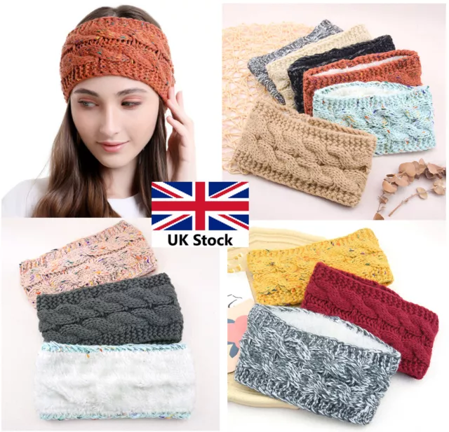 Women Ladies Winter Crochet Insulated Knitted Soft Headband Headwrap Ear Band