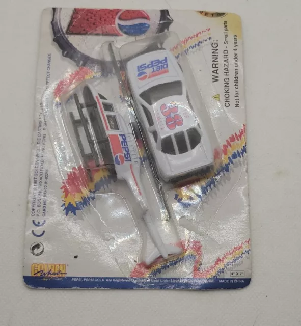 Golden Wheel PEPSI Die Cast Helicopter And #38 Peter Comlia Twin Pack