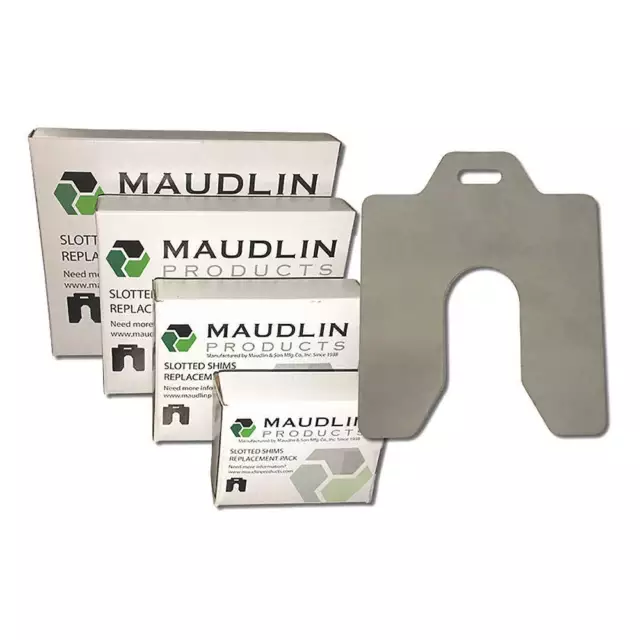 MAUDLIN PRODUCTS MSC020-20 Slotted Shim,C-4x4 Inx0.020In,Pk20