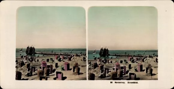 Stereo Foto Norderney in Ostfriesland, Strandpartie - 10894150