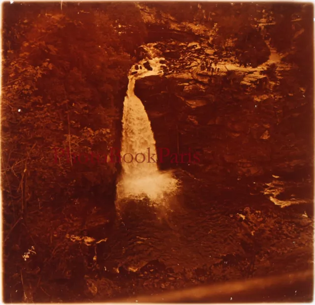 FRANCE Cascade c1925 Photo Plaque de verre Stereo Vintage P29L5n1