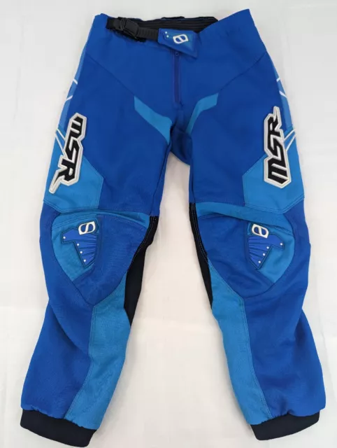 MSR AXXIS Youth Motocross Pants , Youth Boys Sz 22 x 19, Blue Protective