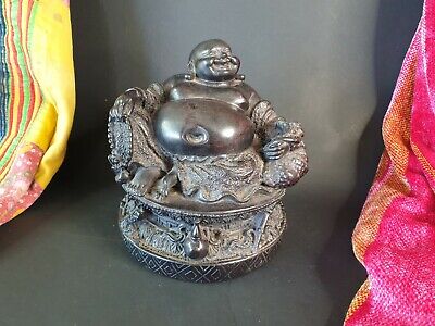 Old Cast Buddha with Turtles in Base …beautiful collection and display piece