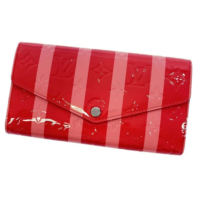 LOUIS VUITTON Portefeuille Sarah Monogram Vernis Leather/Rayures Poppy petal... LOUIS VUITTON Portefeuille Sarah Monogram Vernis Leather/Rayures Poppy petal...