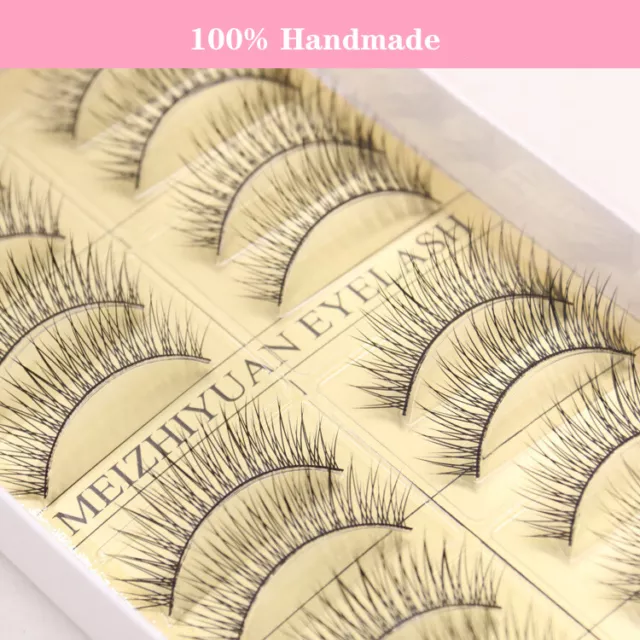 10Pairs Natural Fashion Handmade False Eyelashes Thick Black Long Lashes Makeup