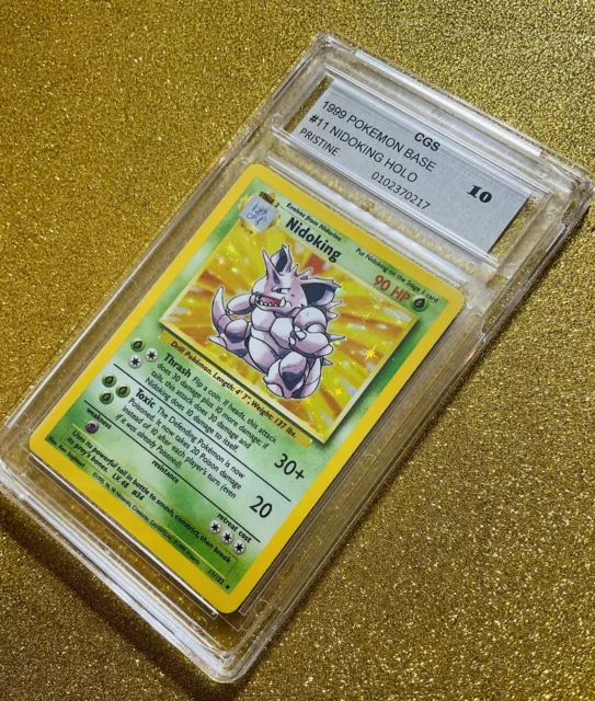 1999 Pokemon Nidoking Holo Foil Rare 11/102 Rare Cgs 10 C Store Name Mint Gem