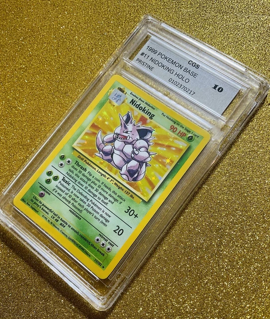 1999 Pokemon Nidoking Holo Foil Rare 11/102 Rare Cgs 10 C Store Name Mint Gem