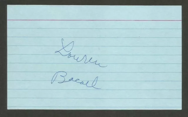 Laura Bacall signed card 2