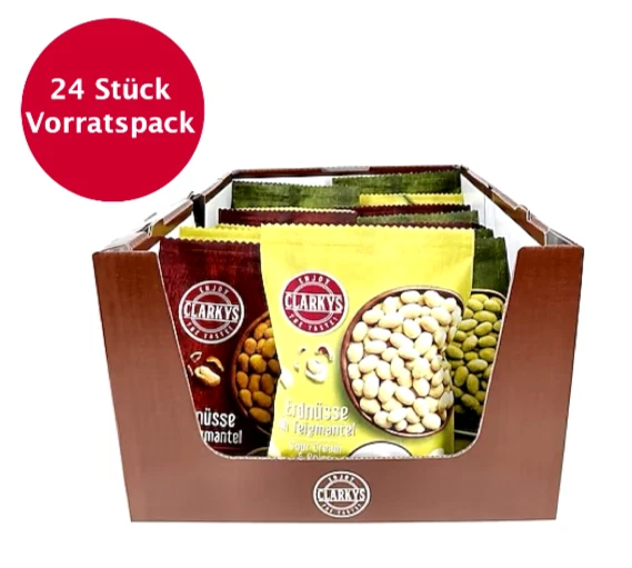 24x200g Arachidi Clarkys in cappotto per pasta varie varietà 4,8kg