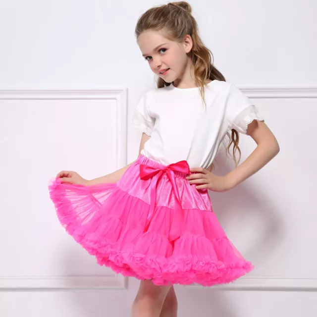 Child Girls Skirts Tulle Princess Pettiskirt Ballet Party Tutu Dresses Kids 3