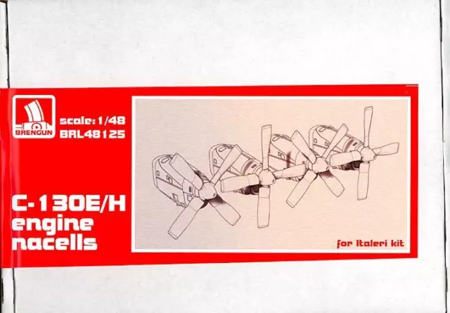 Brengun Models 1/48 C-130E/H ENGINE NACELLES WITH PROPELLERS Resin Set