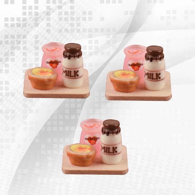 3 Pcs Miniatur Lebensmittel Figuren Gefälschte Lebensmittel Dekoration