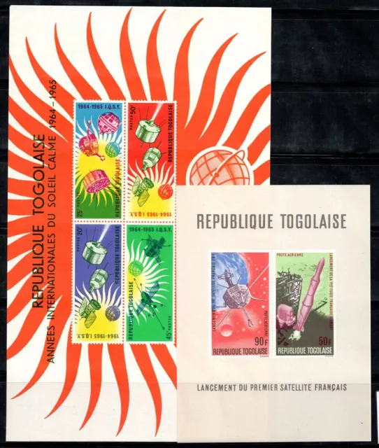 Togo 1964-67 Mi. Bl.17,27 Bloc Feuillet 100% Neuf ** Satellites de recherche