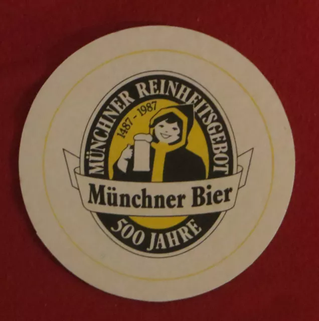 Bierdeckel Augustiner Bräu München 500 Jahre Reinheitsgebot