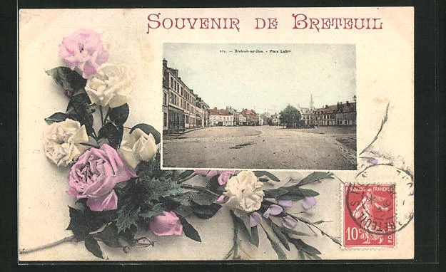 Passepartout-CPA Breteuil-sur-Iton, Place Lafitte 1906