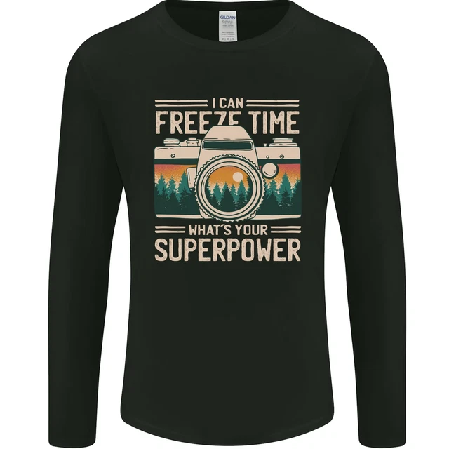 Freeze Time Photographer Photography Mens Long Sleeve T-Shirt
