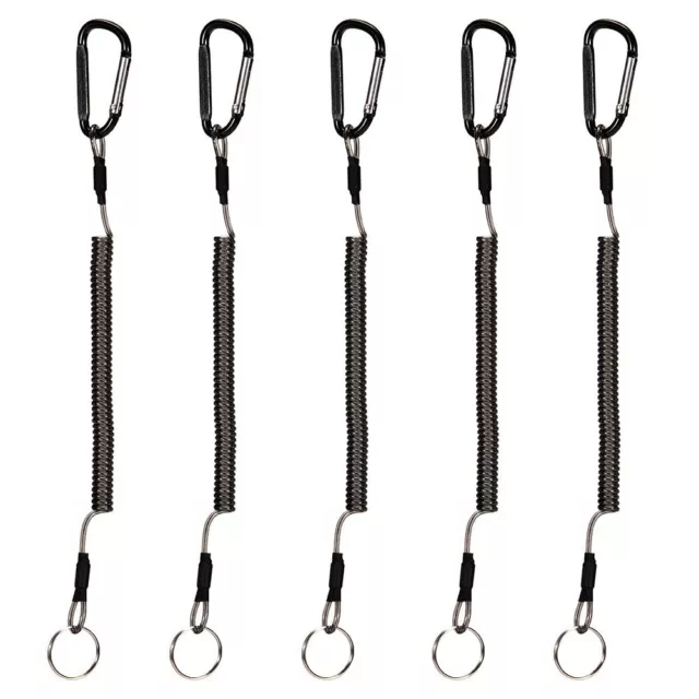 Retractable Heavy Duty Pull Ring Key Chain Recoil Keyring Wire Rope Key  Holder