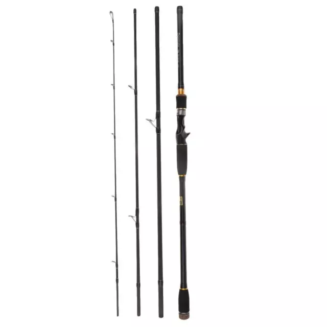 Portable Medium Power Baitcast Fishing Rod Travel Pole w/ Bag