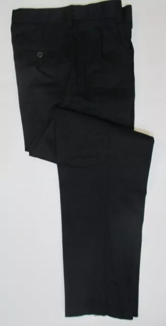 LANDS END Black Pleated School Uniforms UNHEMMED Pants Boys 10 NEW