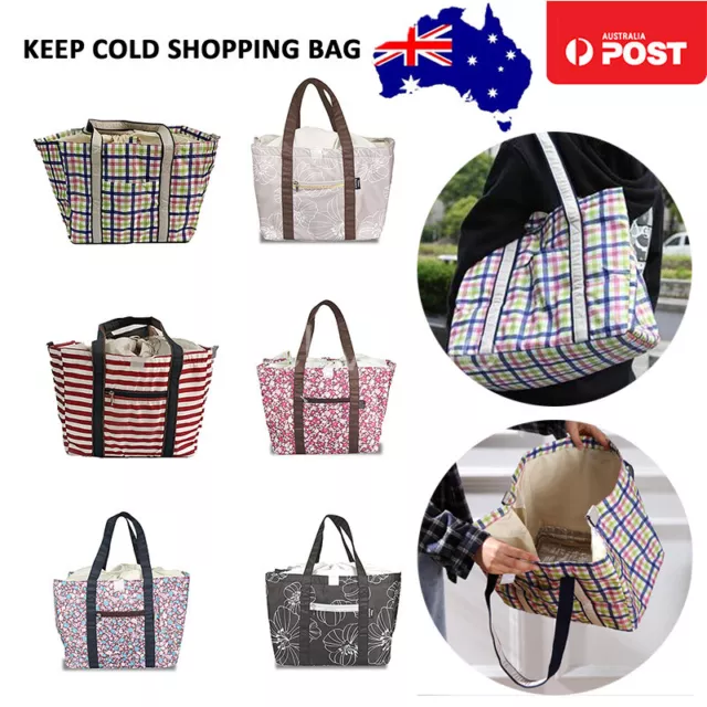 AT FIRST Insulated Thermal Cooler Shopping Bag Reusable Tote Picnic Camping Bag