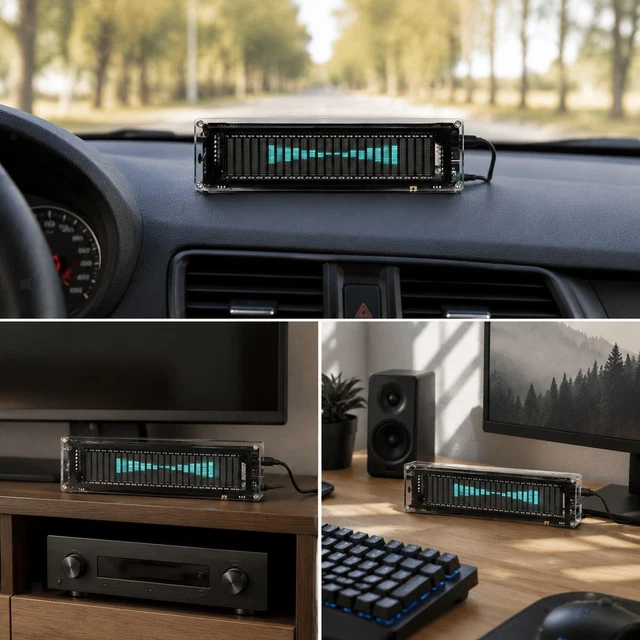 LED SOUND LEVEL Indicator Audio Spectrum Analyzer Compact Music Display ...
