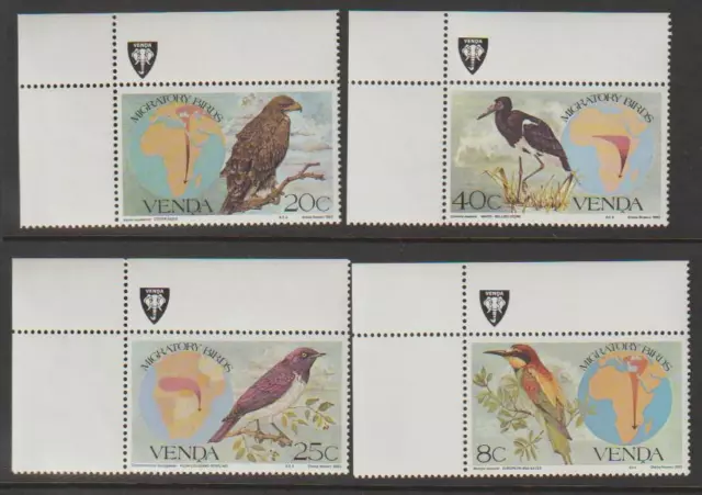 Venda South Africa Bird Stamps 1983 Migratory Birds Corners Mnh - Birdl963